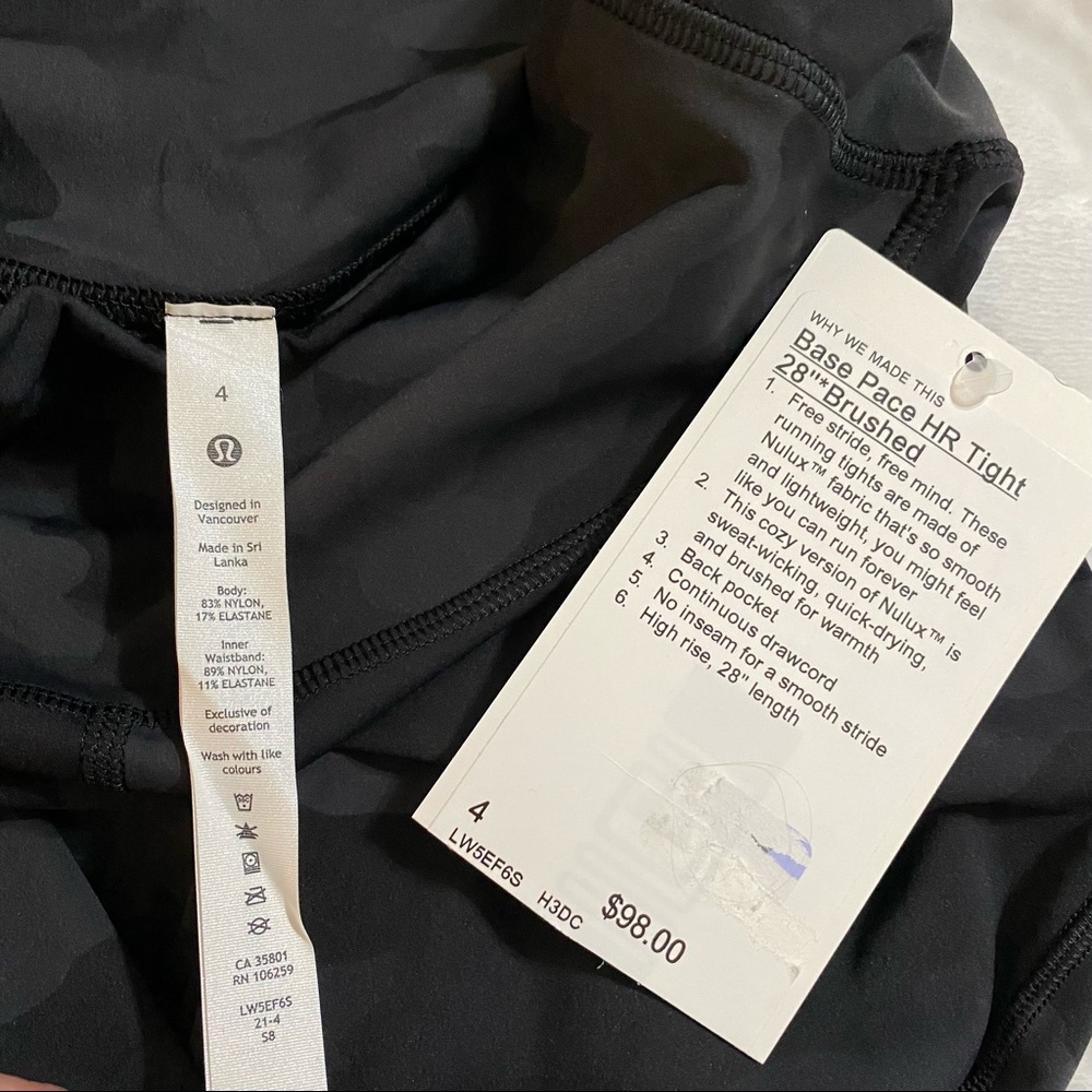NEW! lululemon athletica Base Pace High Rise 28” Tights - Size 4 - $98 Retail - Picture 7 of 9